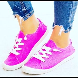 Hot pink slip on sneakers NEW ADORABLE
